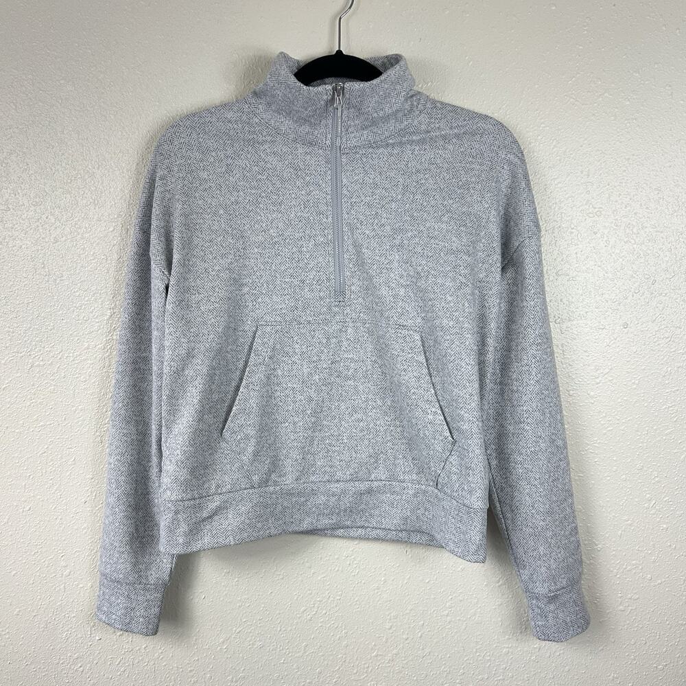 Kyodan Women’s 1/2 Zip Size XS Gray Herringbone Pullover